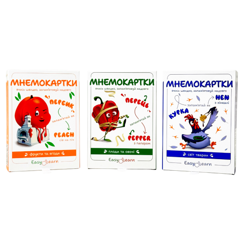 Набір карток 3 в 1 для вивчення англійської мови Easylearn